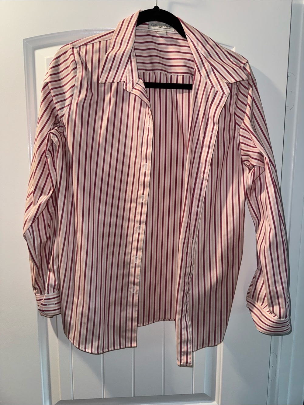 Coldwater Creek Pink & White Striped Button-Down Shirt